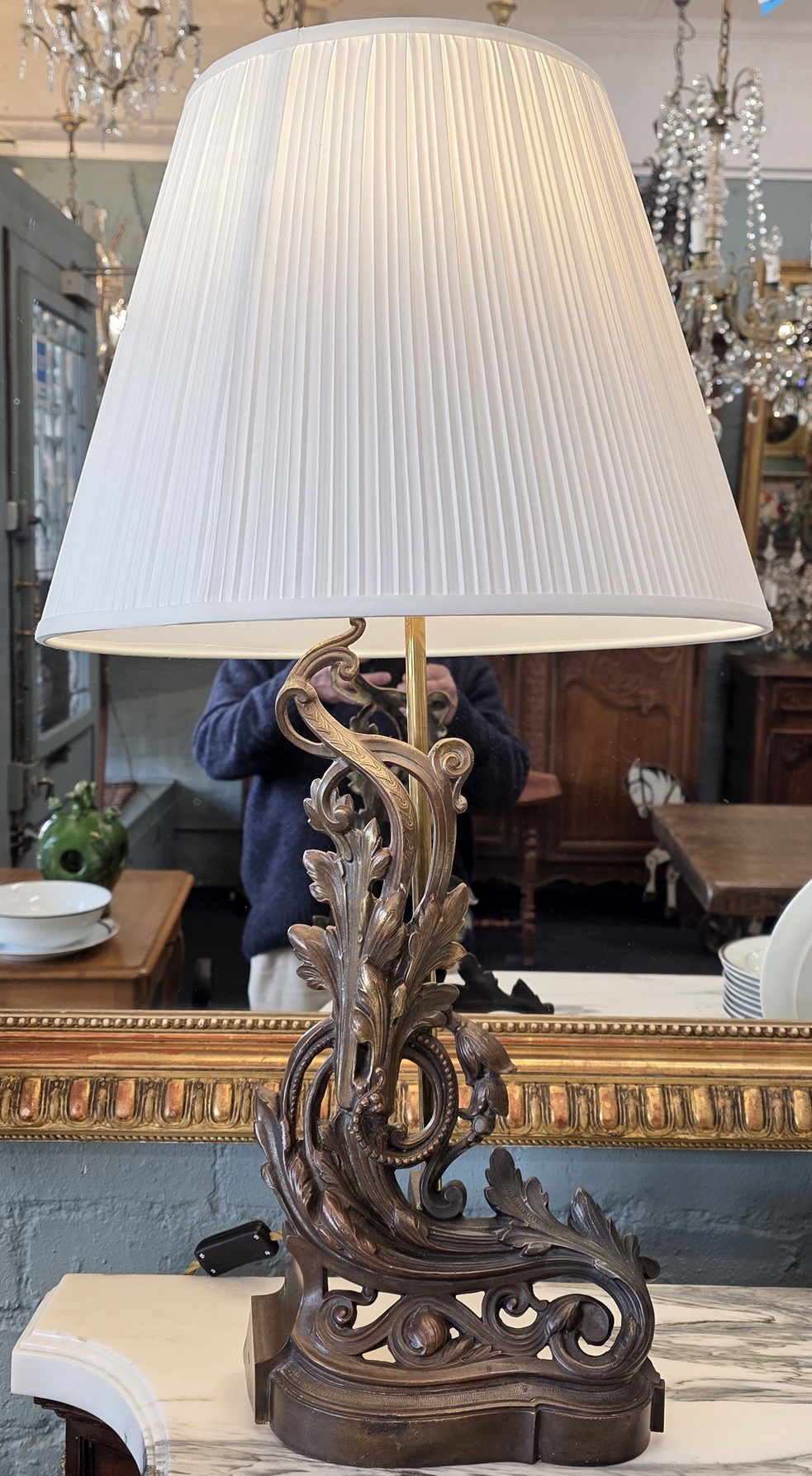 A pair of Louis XV Chenet Lamps